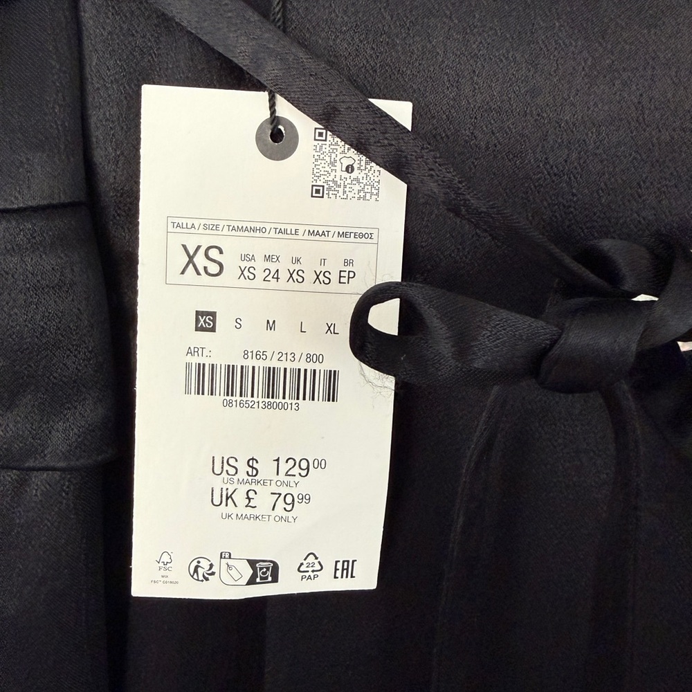Zara Collection Women's Flowy Black Satin Blazer | NWT | Size XS - Picture 3 of 5